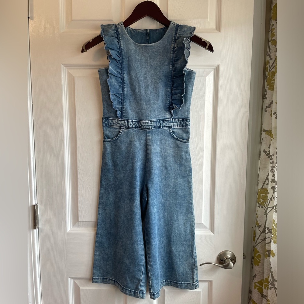 Janie and Jack denim jumpsuit NWT girls size 7